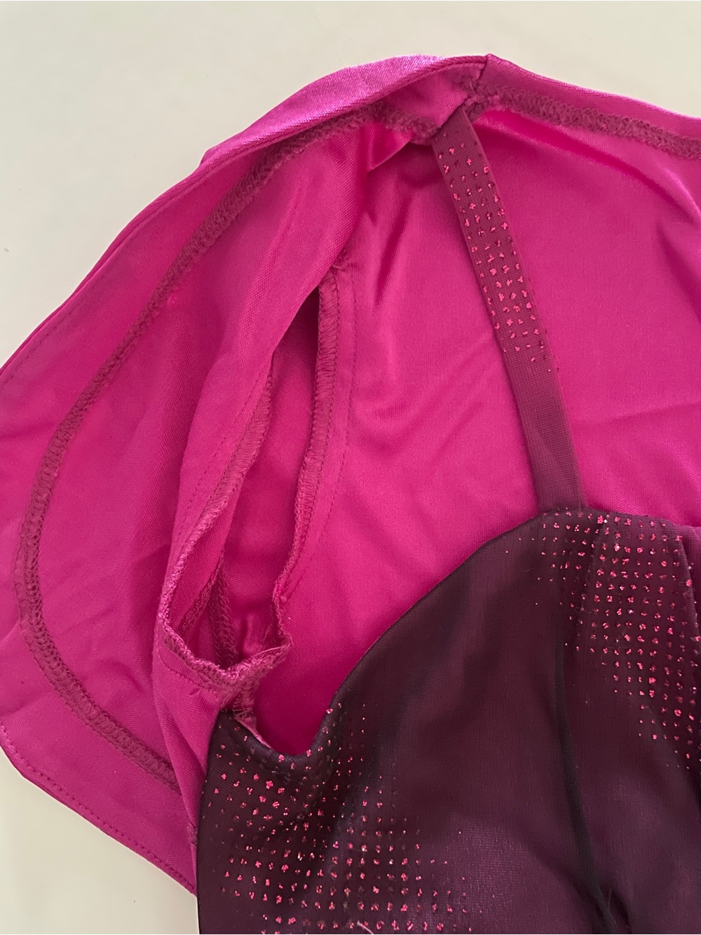 Amy Byer Girls Magenta Ombré Glitter Party Dress with Attached Bolero Size 10 - Picture 7 of 10
